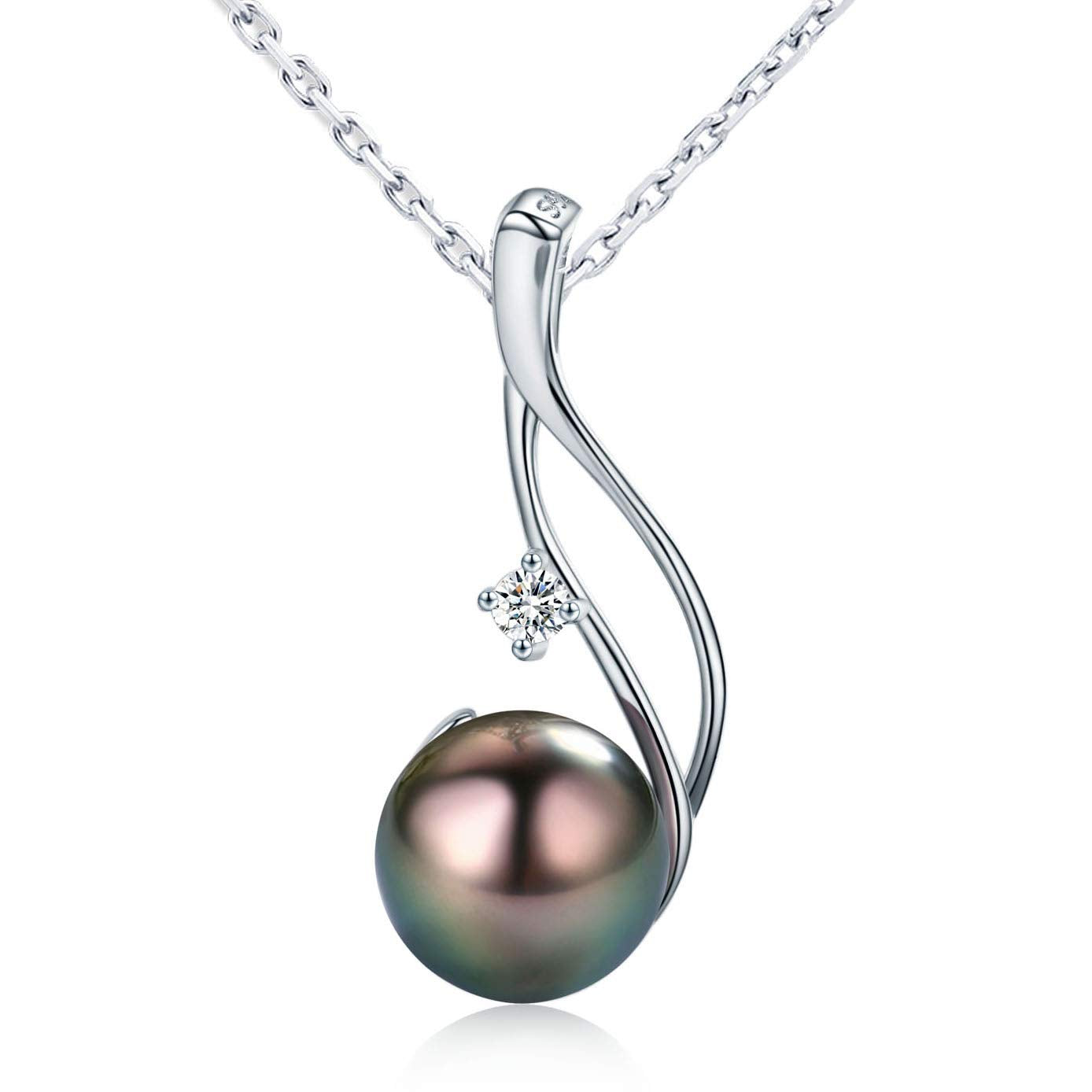 Gifts for Aunt , Single Pearl Necklace - 925 Sterling Silver White Pearl