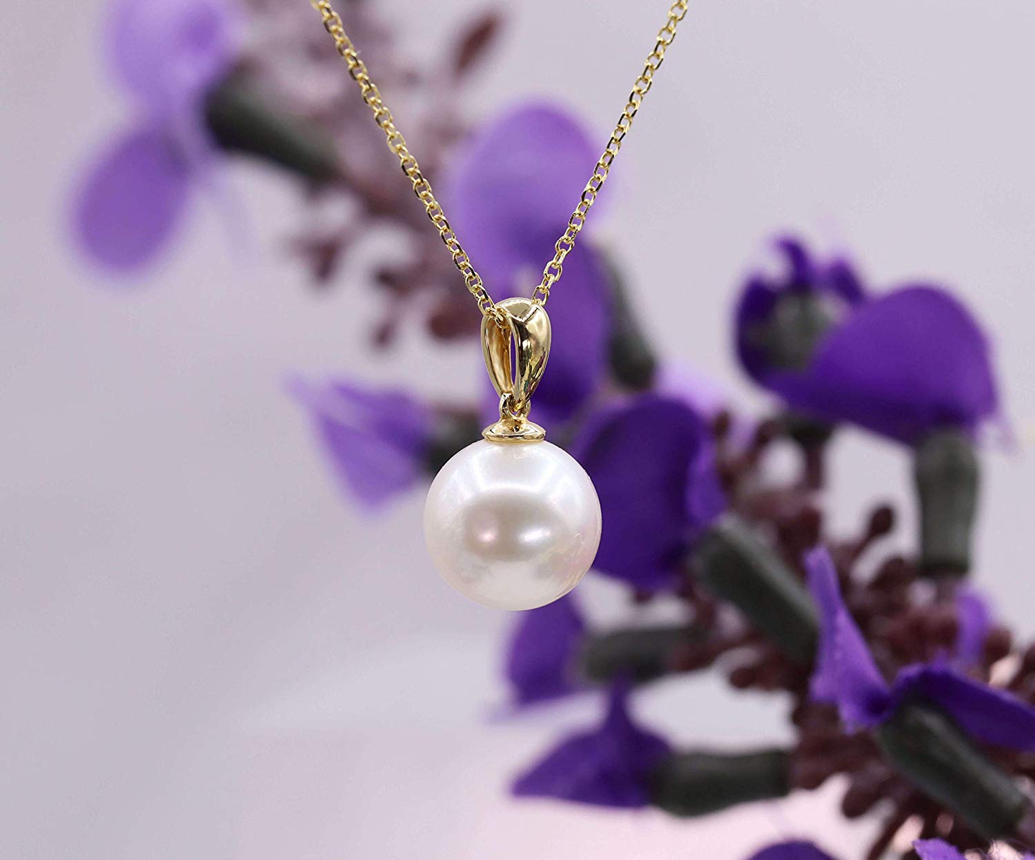 9-10mm deals Real Genuine Purple Pearl Pendant Necklace